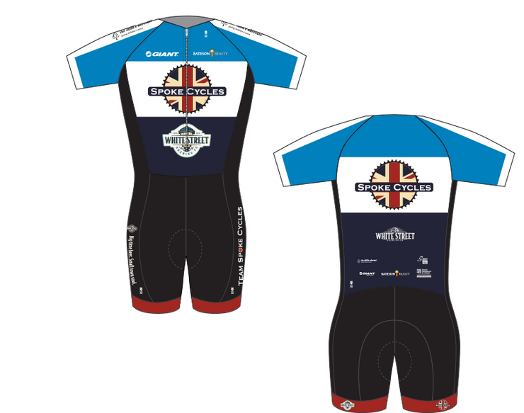 Spoke Cycles Short Sleeve Skinsuit with Tri Pad