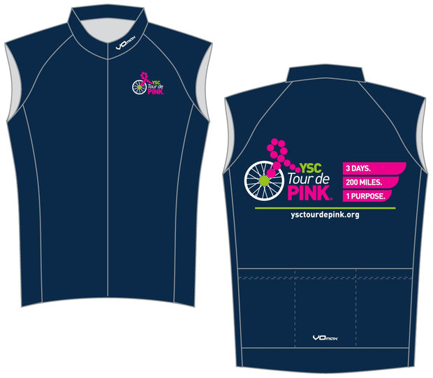 YSC Tour de Pink Sleeveless Cycling Jersey-Blue