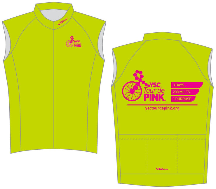 YSC Tour de Pink Sleeveless Cycling Jersey-Lime Green
