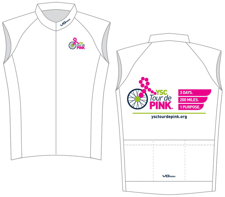 YSC Tour de Pink Sleeveless Cycling Jersey-White