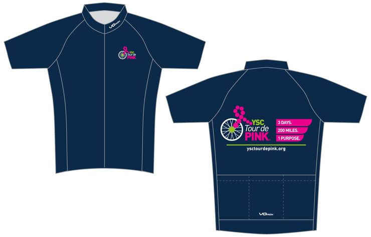 YSC Tour de Pink Short Sleeve Cycling Jersey-Blue