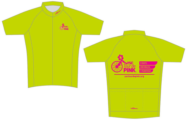 YSC Tour de Pink Short Sleeve Cycling Jersey-Lime Green