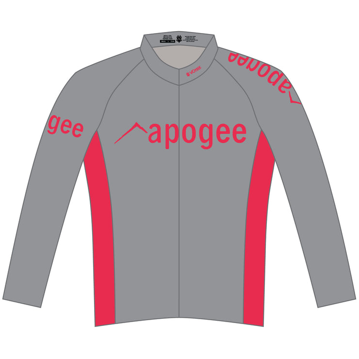 Apogee Adventures Gray RACE Cut Long Sleeve Cycling Jersey