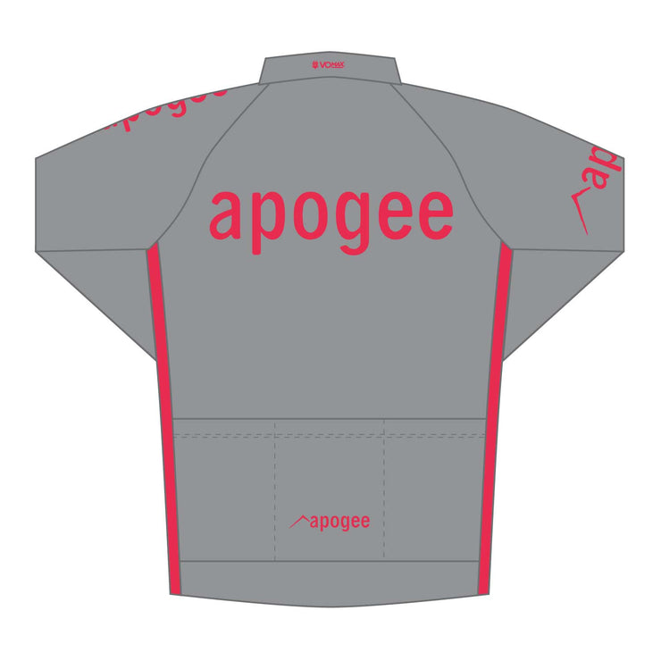Apogee Adventures Gray Club Cut Long Sleeve Cycling Jersey