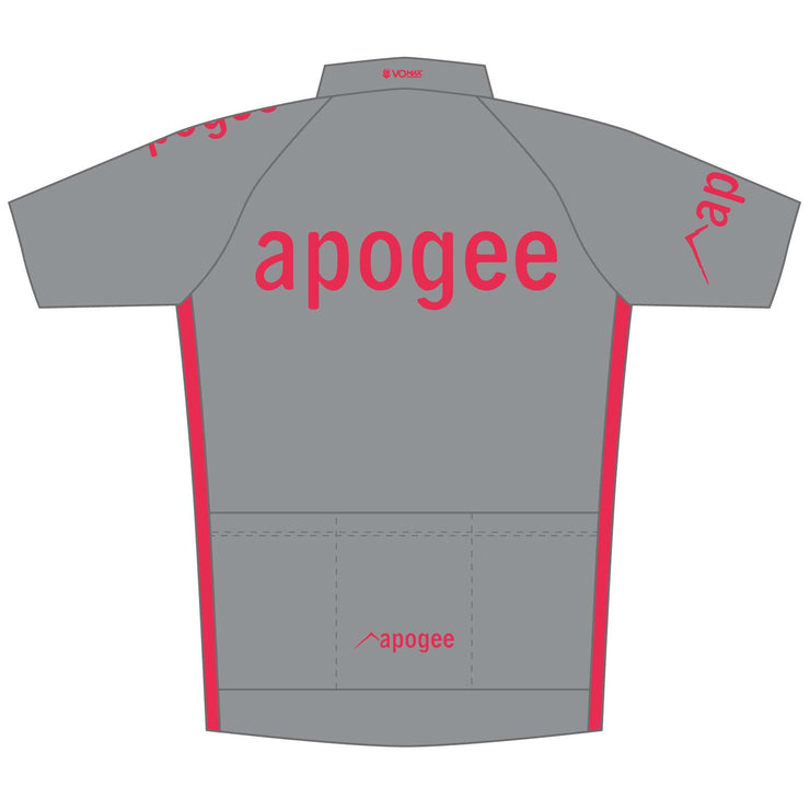 Apogee Adventures Gray RACE Cut Short Sleeve Cycling Jersey