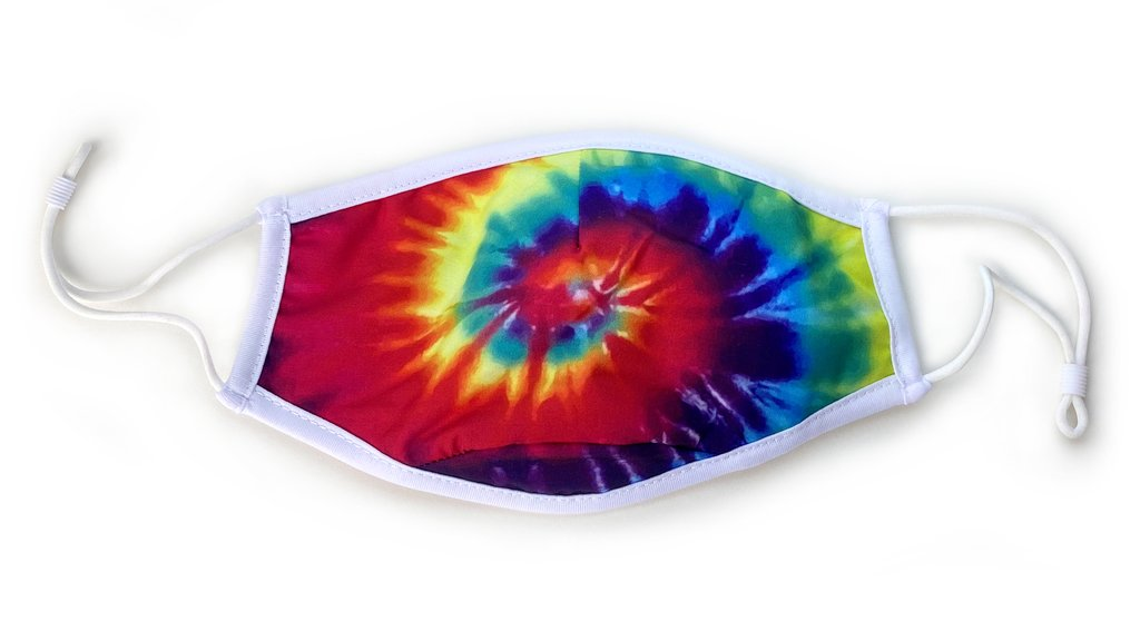 face mask - rainbow tie dye face mask - rainbow tie dye