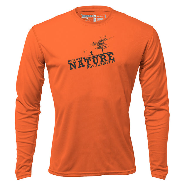 Run with Nature + Mens Long Sleeve REC T