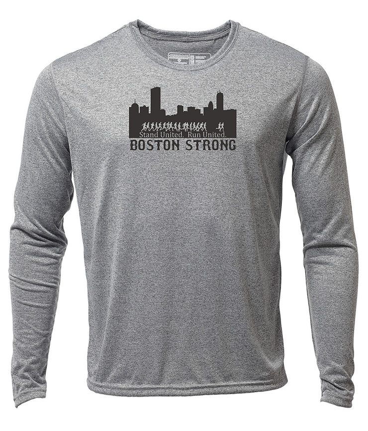 Boston Strong + Men's Long Sleeve Hybrid T