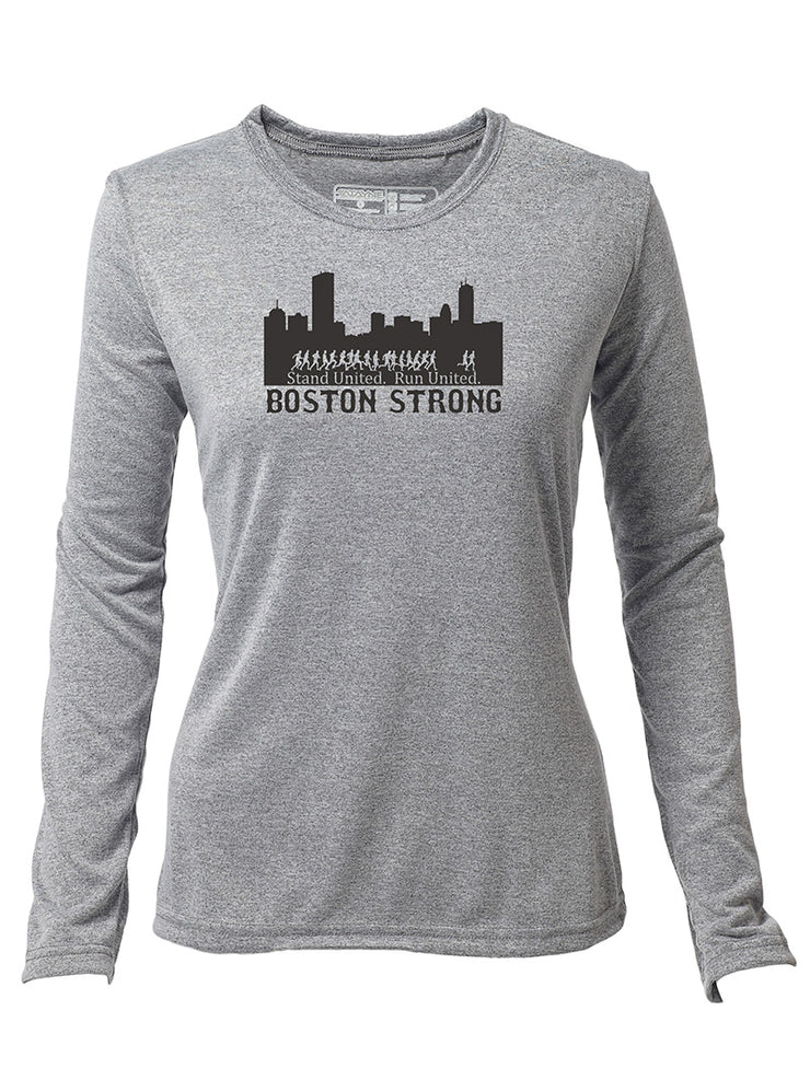 Boston Strong + Women's Long Sleeve Hybrid T