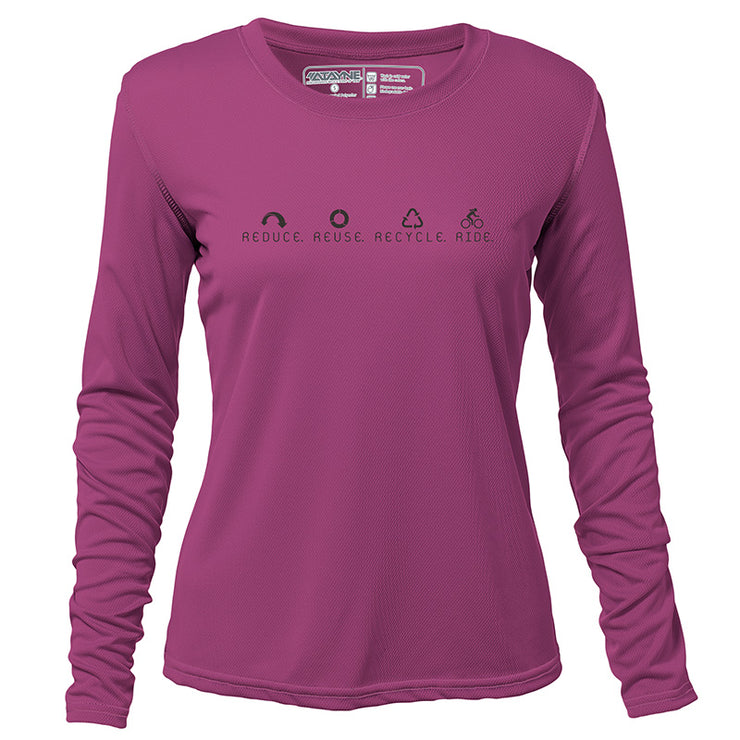 Reduce Reuse Recycle Ride + Womens Long Sleeve REC T