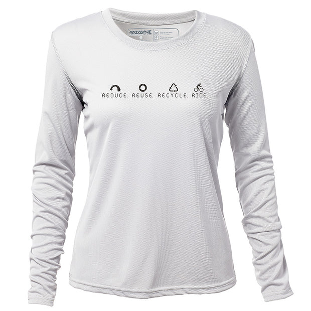 Reduce Reuse Recycle Ride + Womens Long Sleeve REC T