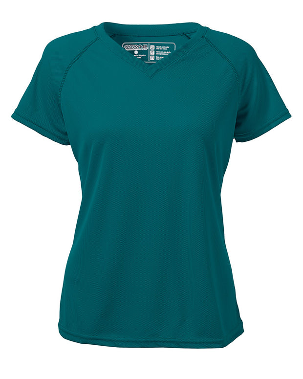 Womens Short Sleeve Raglan REC T V-Neck