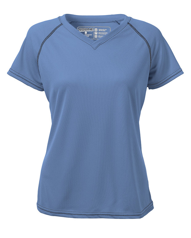 Womens Short Sleeve Raglan REC T V-Neck